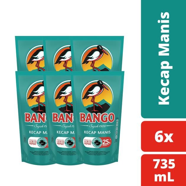 

Bango Kecap Manis 1000gr Isi 6 - Soy Sauce Refill WS88