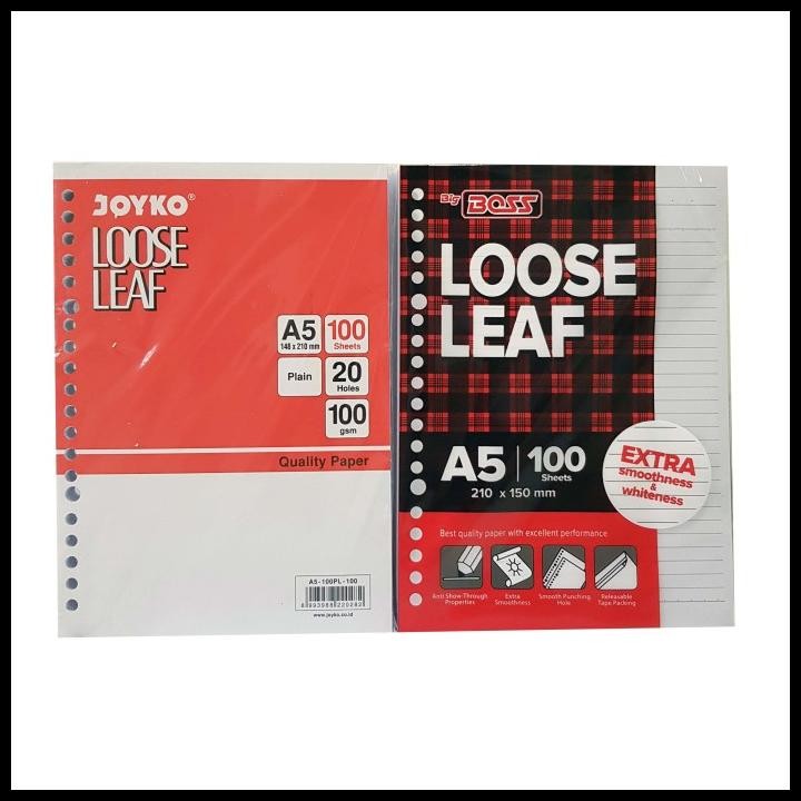 

Terlaris Loose Leaf Garis A5 Kertas File Note Isi Binder 100 Lembar Berkualitas Good Quality