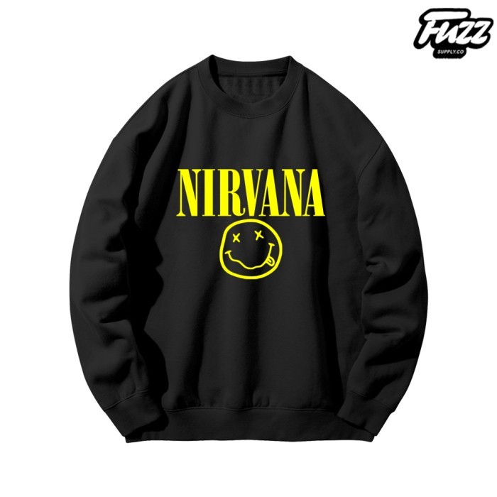 Crewneck Band Nirvana Sweater Pria Dan Wanita Musik Punk Rock Oversize
