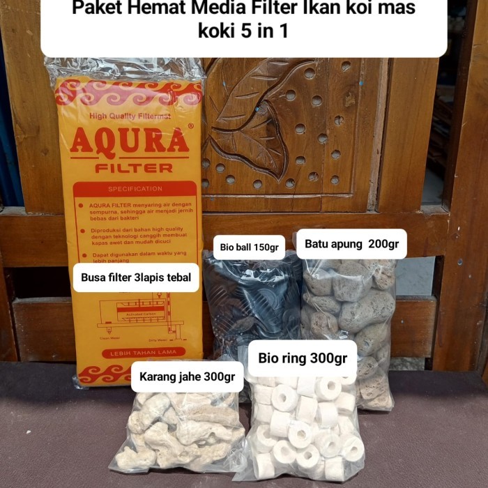 TERJAMIN Paket Hemat Media filter Aquarium/media filter kolam koi/media filter