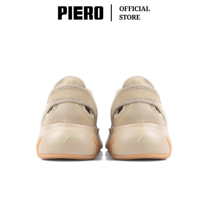 NEW PRODUK PIERO SEPATU SNEAKERS WANITA ERGO MOTION W PALE KHAKI BLACK GUM PIE1000193 
