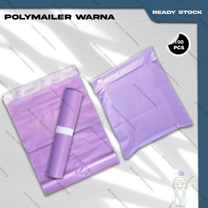 

Plastik Packing Baju Kantong Polymailer Olshop Isi 100 Lembar Glossy Grade A & B Warna Biru Perekat
