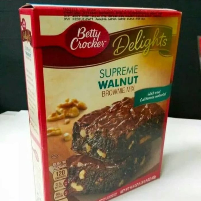

BETTY CROKERS SUPREME WALNUT BROWNIE MIX 467GR TEPUNG