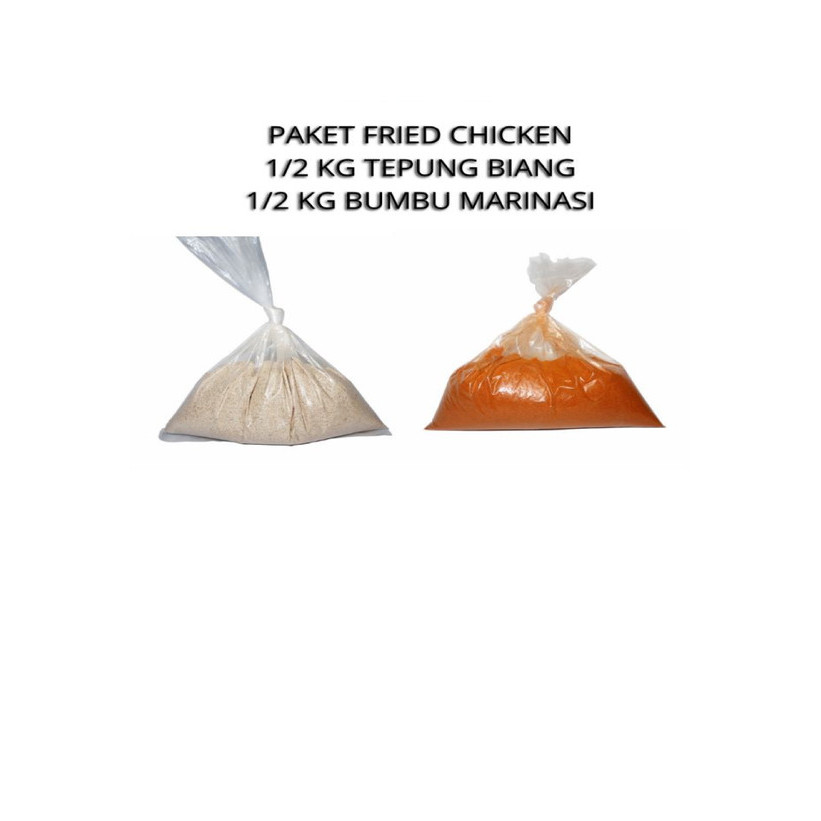 

BOSGIL PAKET TEPUNG BIANG 1/2 KG DAN BUMBU MARINASI 1/2 KG CHICKEN