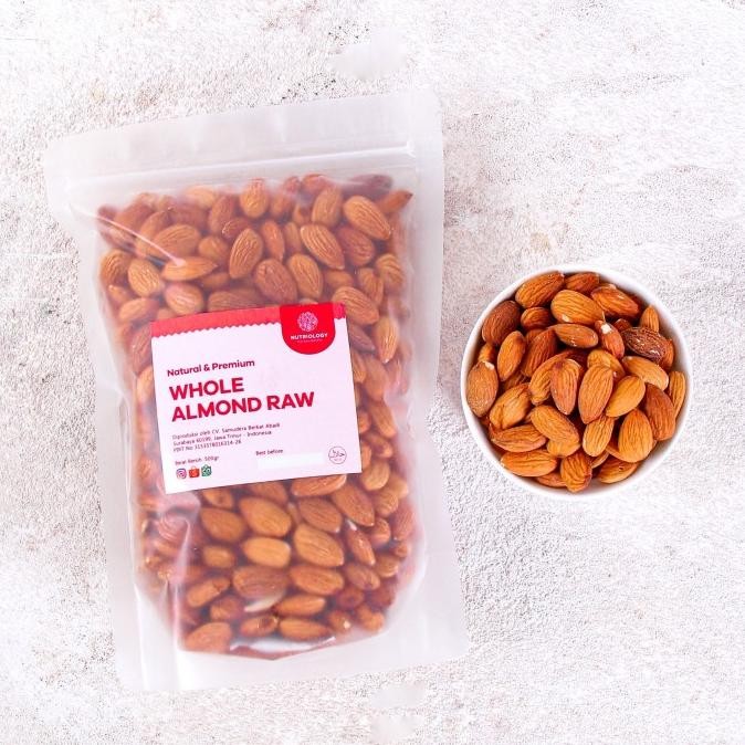 

Almond Utuh Mentah 250 gr whole nuts kacang Natural Premium Alami Berkualitas