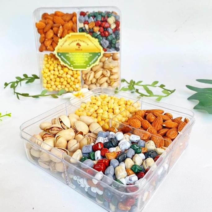 

Snack Kacang Arab Almond Premium 4 IN 1 / Oleh-Oleh Haji Premium Hadiah Toples Berkualitas
