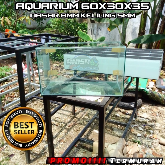 SALE aquarium 60x30x35 Dasar 8mm keliling 5mm