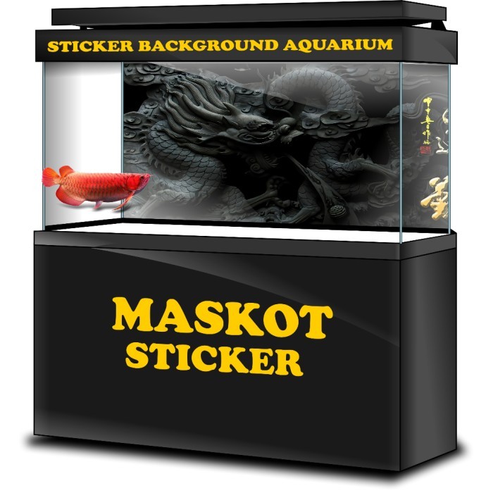PROMO STICKER AQUARIUM WALLPAPER AQUARIUM BACKGROUND AQUARIUM NAGA HITAM