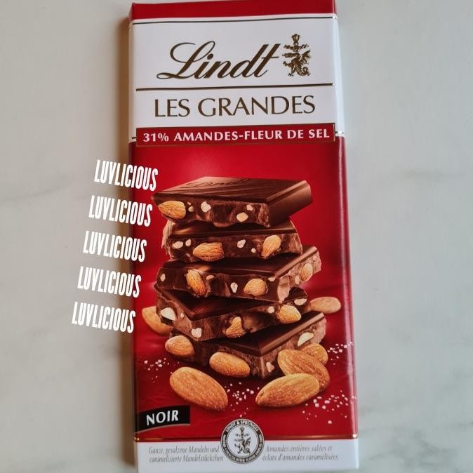 

LINDT LES GRANDES ALMOND SEA SALT DARK CHOCOLATE COKLAT COKELAT KACANG Berkualitas