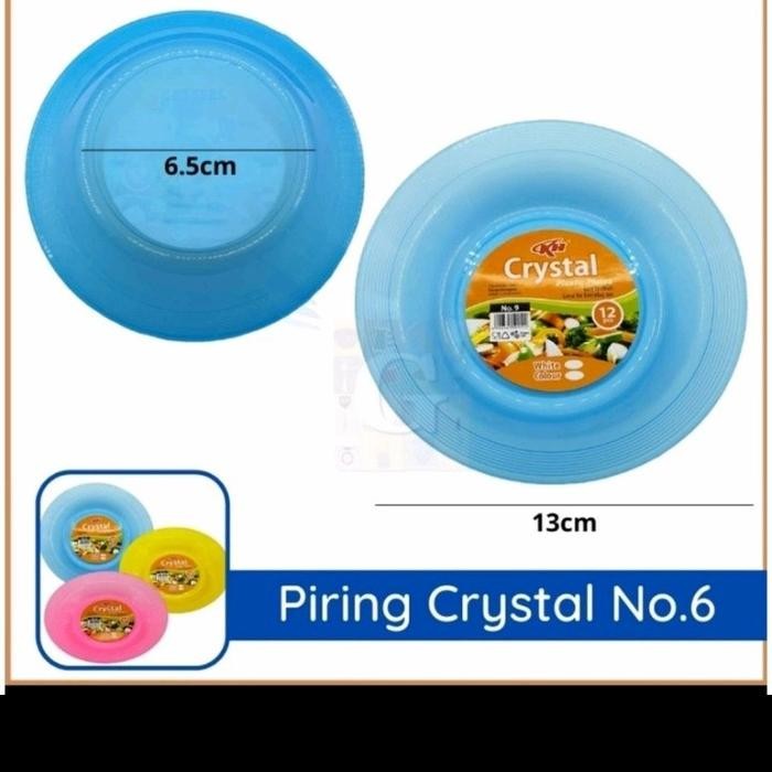 (1 Lusin) Piring Kecil - Piring Tatakan Gelas Plastik - Piring Crystal 6 Inch Kh