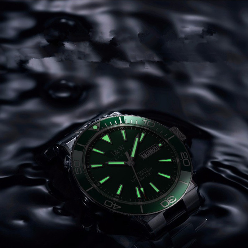 CARNIVAL Dive Watch Luxury Stainless Steel Sport Automatic Mechanical Wristwatch 100M Waterproof