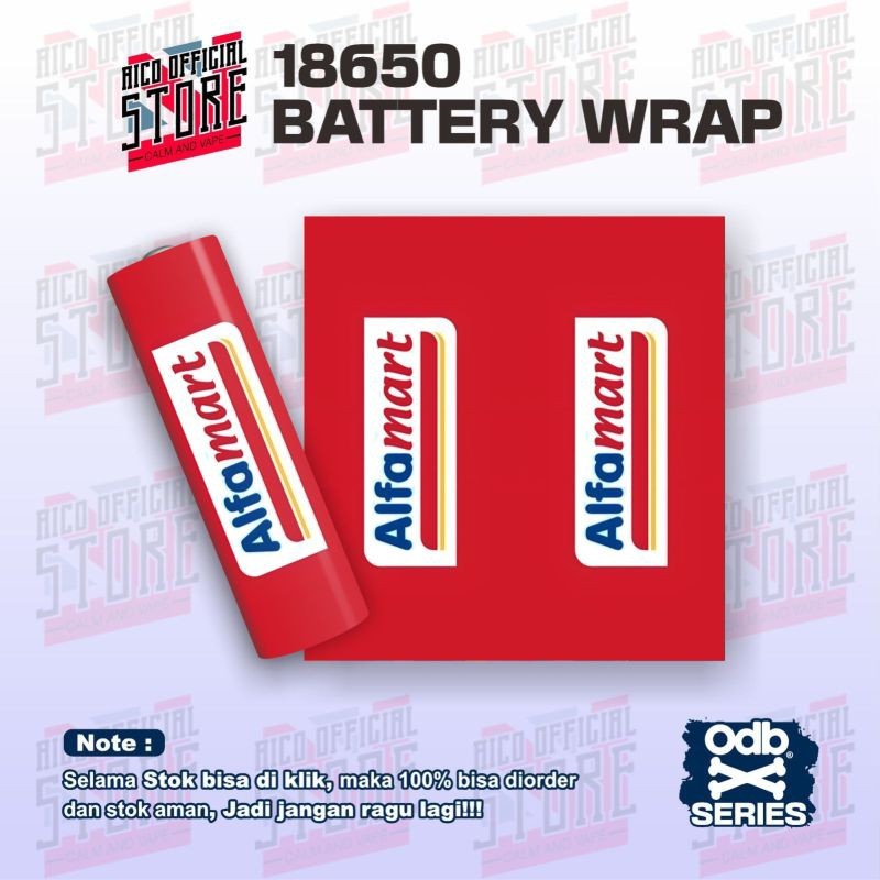 

Terlaris Wimastore Stiker Wrap Baterai 18650 Odbe Brand Untuk Melindungi Batre Garskin Custom Case Laminasi Tebal COD