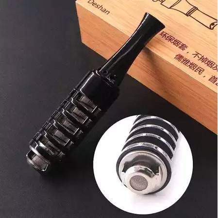 TERBARU Pipa Asbak Portable Holder Filter Korek Pemantik Rokok USB Recharge Ramah Lingkungan / Pipa