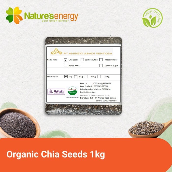 

Organic Chia Seeds Black 1 kg