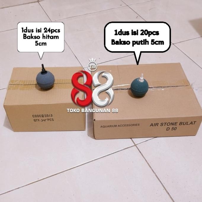 

New Batu Airstone Gelembung Udara Akuarium Kolam Bakso Bulat 5Cm Putih 1Dus Isi 20Pcs || Bakso Bulat Hitam 5Cm 1Dus Isi 24Pcs Bagus.