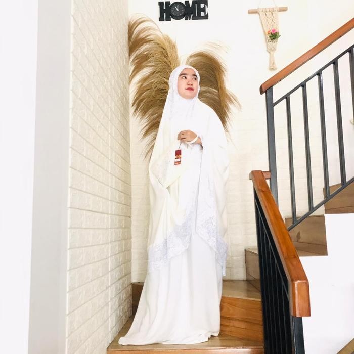 ( SUTRA SILK PREMIUM )MUKENA DEWASA ARMANI FULL RENDA SILK PREMIUM LUXURY GRADE A MEWAH