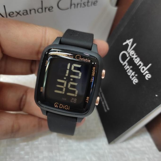 Jam Wanita DIGITAL ORIGINAL Alexandre Christie Ac 9369 LH Steel Stain