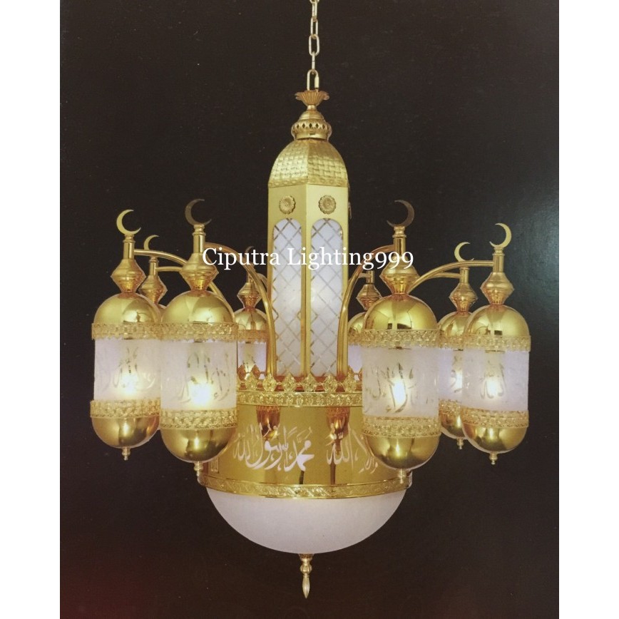 LAMPU GANTUNG HIAS TURKI MASJID MUSHOLA NABAWI LAFADZ SCH-6689-8