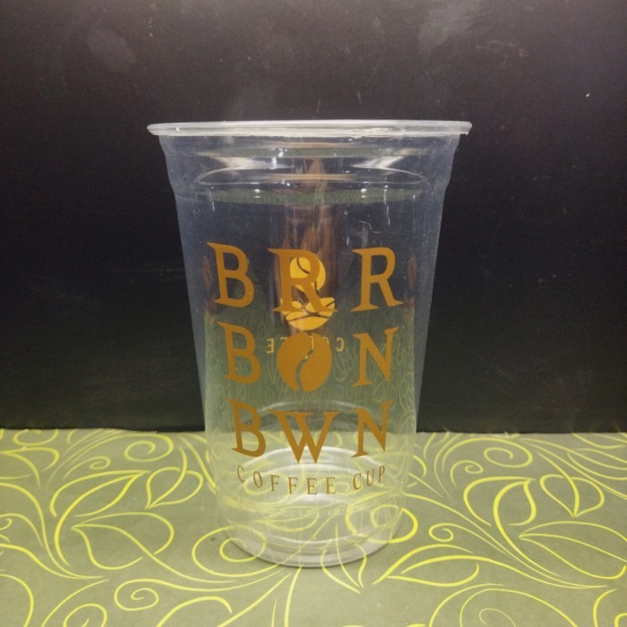 Plastik Cup Pet 16 Oz Datar + Cetak/Sablon