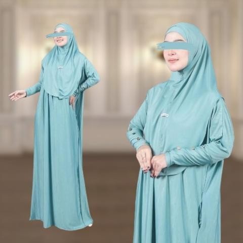 Abaya Mecca One Set Kerudung All Size Set Umroh Abaya Daily (Gamis Umroh Abaya Jersey Spandex Set Ke