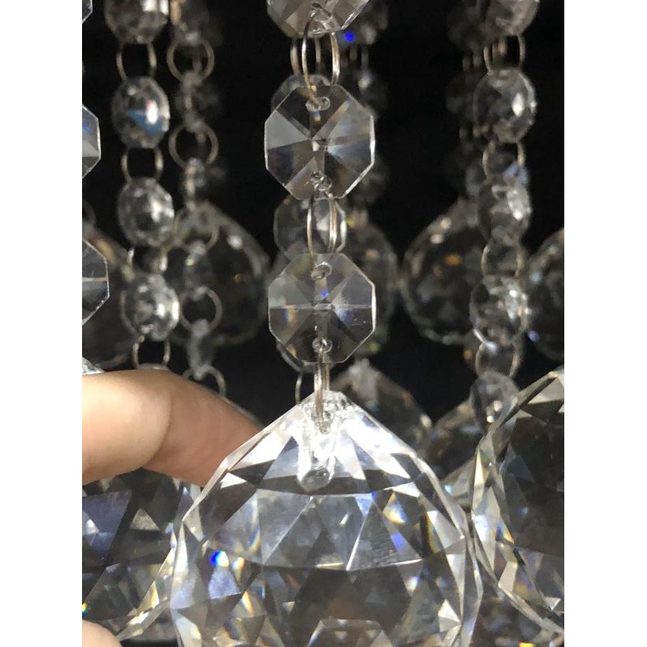 

New Aksesoris Lampu Kristal Baso Bakso Bola Chandelier 40 Mm Bening