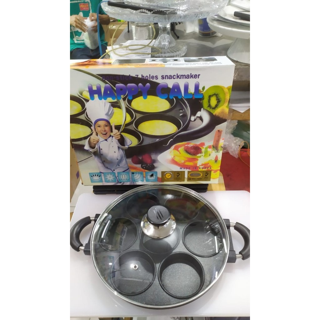 

TERLARIS CETAKAN KUE TELUR MARTABAK MINI 7 LUBANG DATAR HAPPY CALL / HC