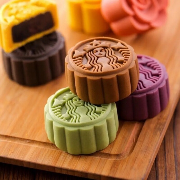 

TERMURAH CETAKAN MOONCAKE STARBUCK 50 GRAM MOON CAKE MOULD COOKIES