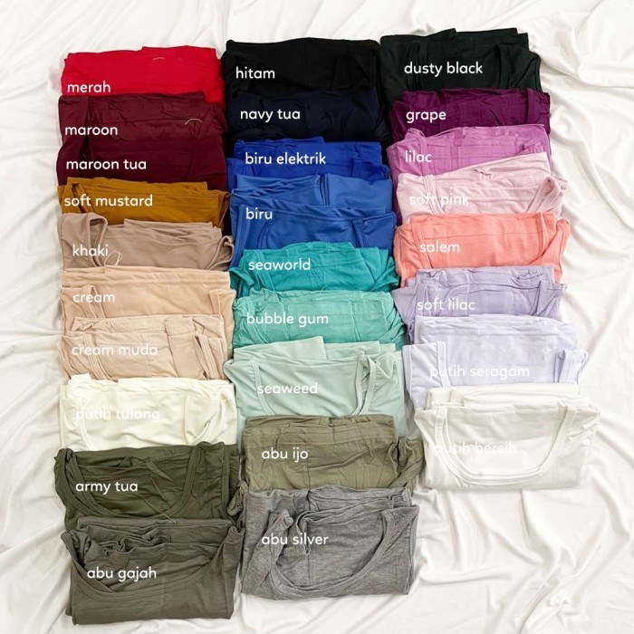 Potongan Harga Long Dress Tanpa Lengan Polos Jumbo / Dalaman Wanita Muslimah Hnm6