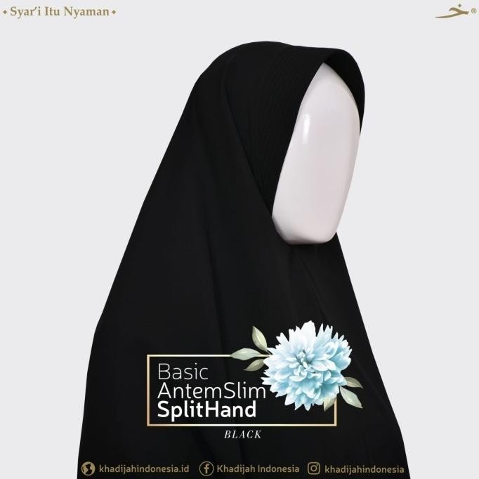 Murah L - Basic Antem Slim Pet Splithand Khimar - Khadijah Indonesia #Ayranashwa #Khadijahindonesia
