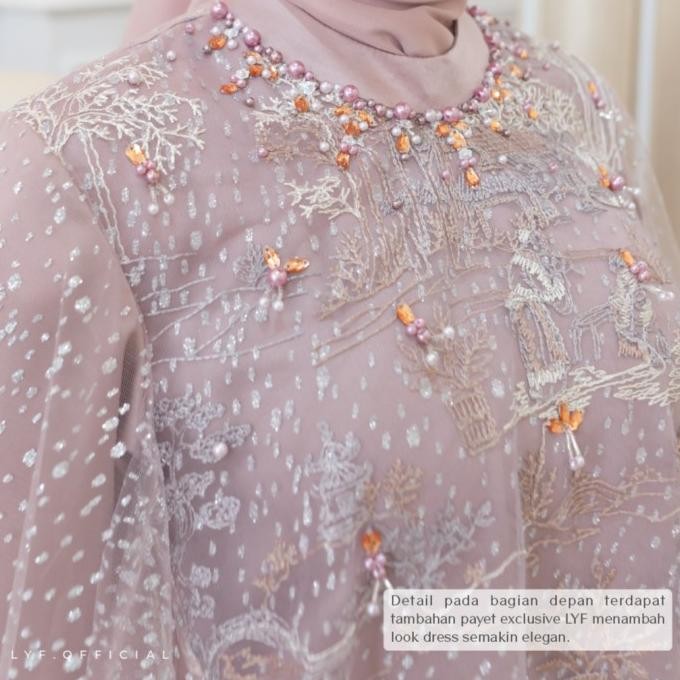 LYF OFFICIAL - DYRA DRESS - A LINE - GAUN - PANJANG - RESEPSI LAMARAN PREWED LEBARAN BUKBER - WANITA