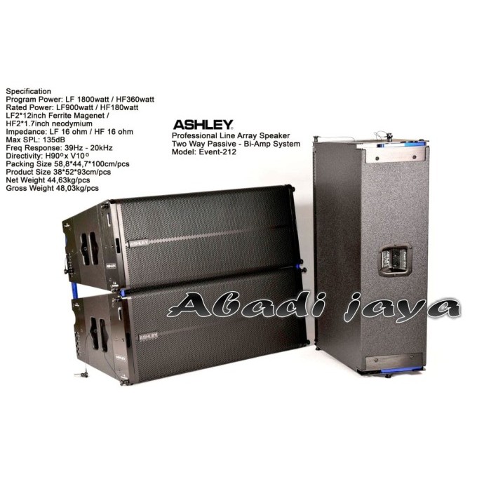 Speaker Linne Array 12Inch Pasif Ashley Event 212 1Pcs Original