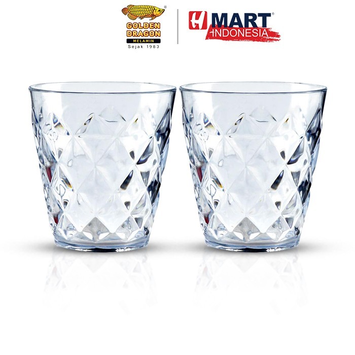 

Golden Dragon Houseware Crystal Glass Cup - Gelas Minuman Plastik 2Pcs