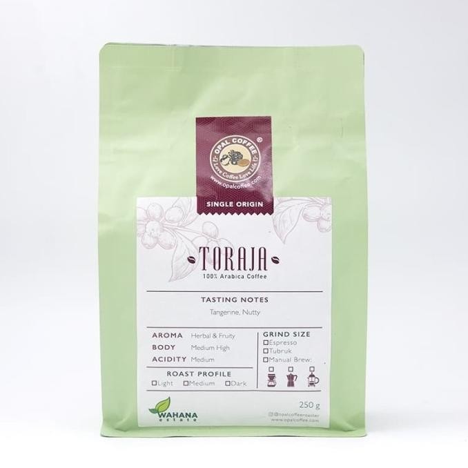 

Opal Coffee - Toraja Arabica Roasted Beans 250G