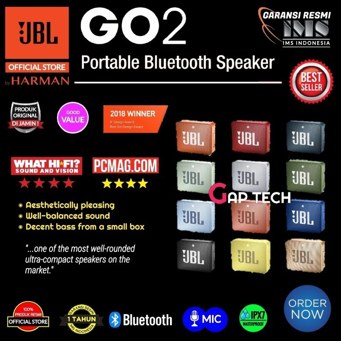 Jbl Go2 / Go 2 Waterproof Portable Bluetooth Speakers Original