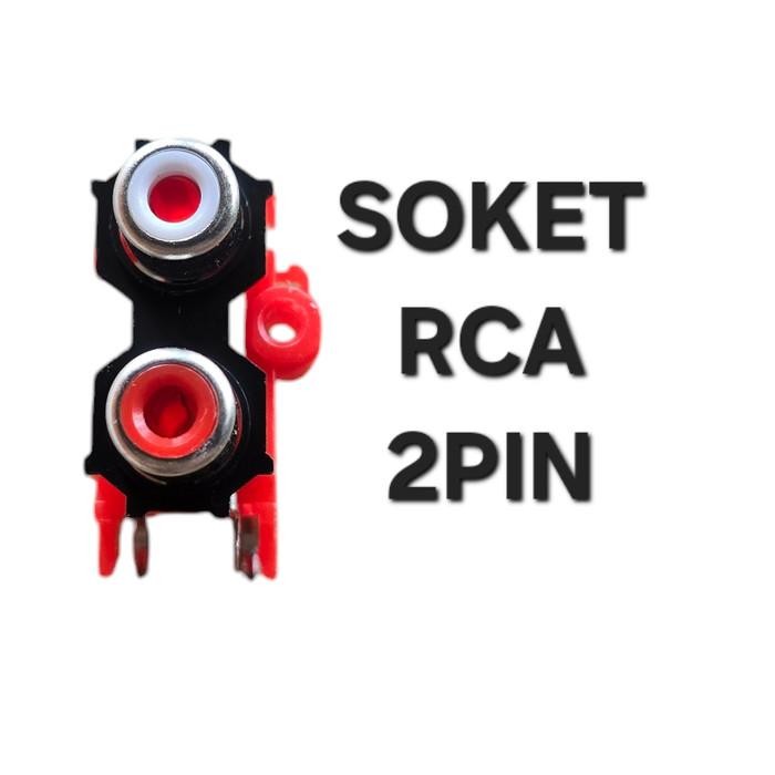 ( SOKET RCA 2P TEMPEL  ) PCB TANCAP PUTIH MERAH SUARA  TERMINAL SOCKET R C A 2PIN 2 PIN P AUDIO L DA