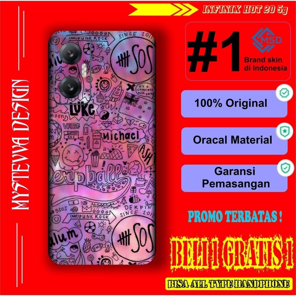 

Terlaris Infinix Hot 20 5G Garskin Stiker Custom Case Laminasi Tebal COD