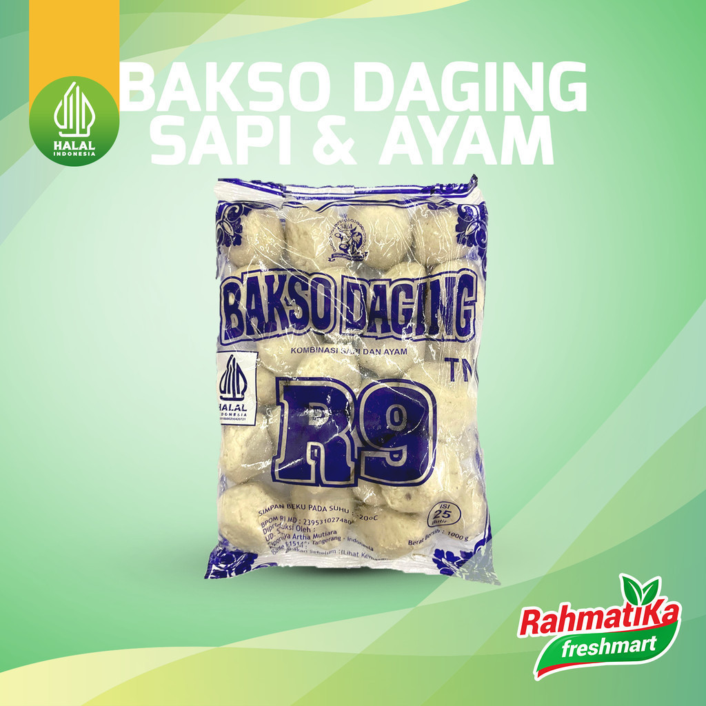 

R9 Bakso Daging Sapi & Ayam 1Kg Isi 25