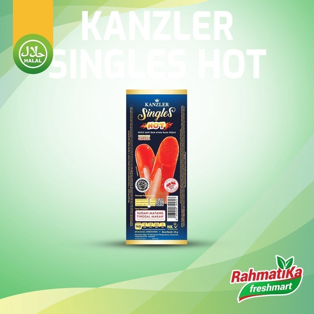 

Kanzler Singles Sosis Sapi dan Ayam Rasa Pedas 65 gram