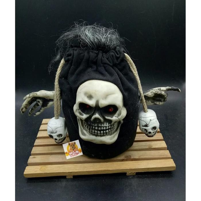 READY PAJANGAN TENGKORAK BERGETAR - MAINAN TENGKORAK HAPPY HALLOWEEN