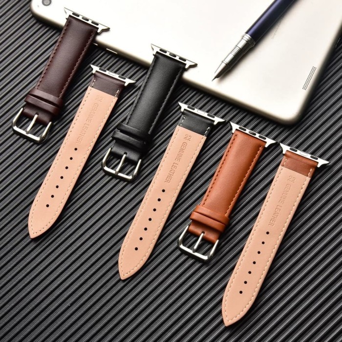 Tali Strap Kulit Leather Watch Iwatch Iwo 38 / 40 / 42 / 44Mm