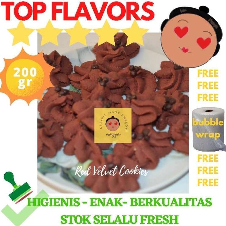 

HOMEMADE KUE KERING LEBARAN RED VELVET - RED VELVET BUTTER COOKIES