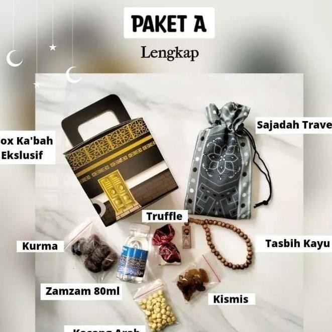 

ISI 50 PCS Paket Oleh-oleh Haji dan Umroh Bentuk Ka'bah Hampers DEL