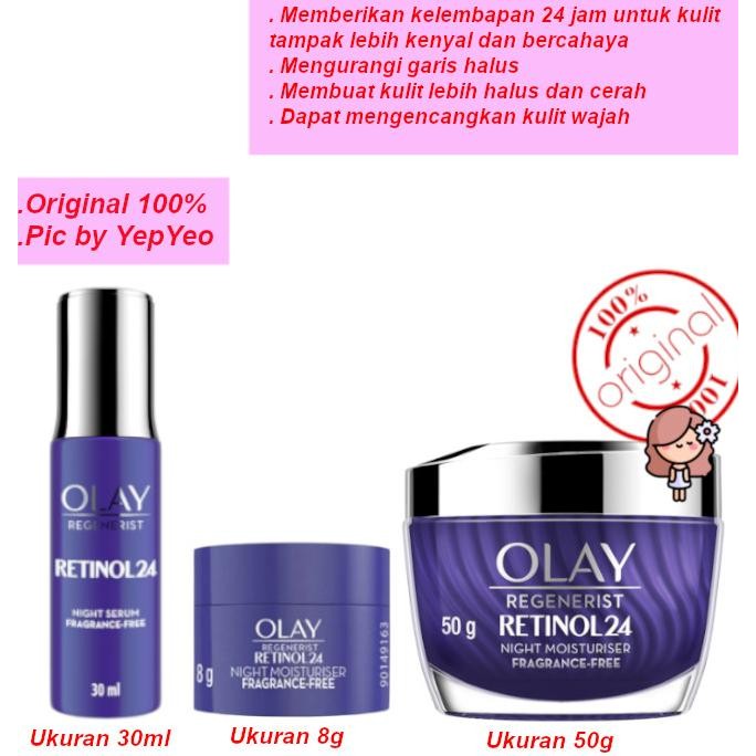 OLAY Regenerist Retinol 24 Night Serum atau Night Moisturiser