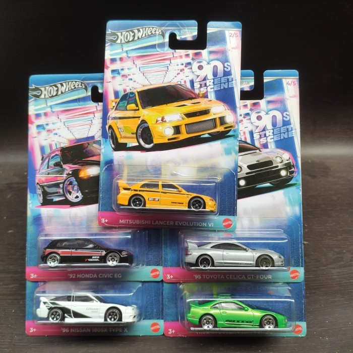 HOT WHEELS 90S STREET SCENE SERIES - CIVIC LANCER CELICA NISSAN