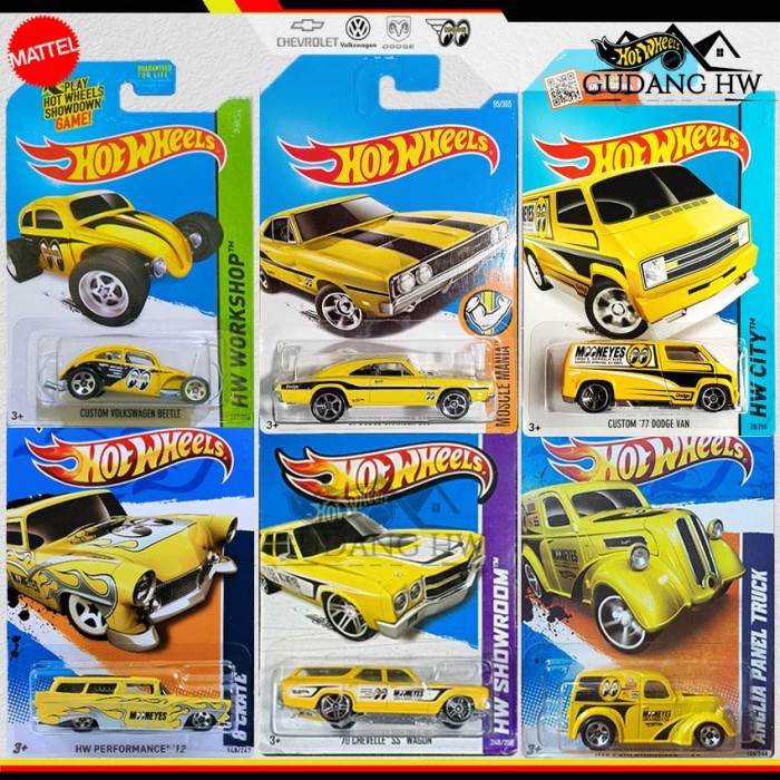 HOT WHEELS MOON EYES TEAM 8 CRATE VW CUSTOM BEETLE DODGE VAN