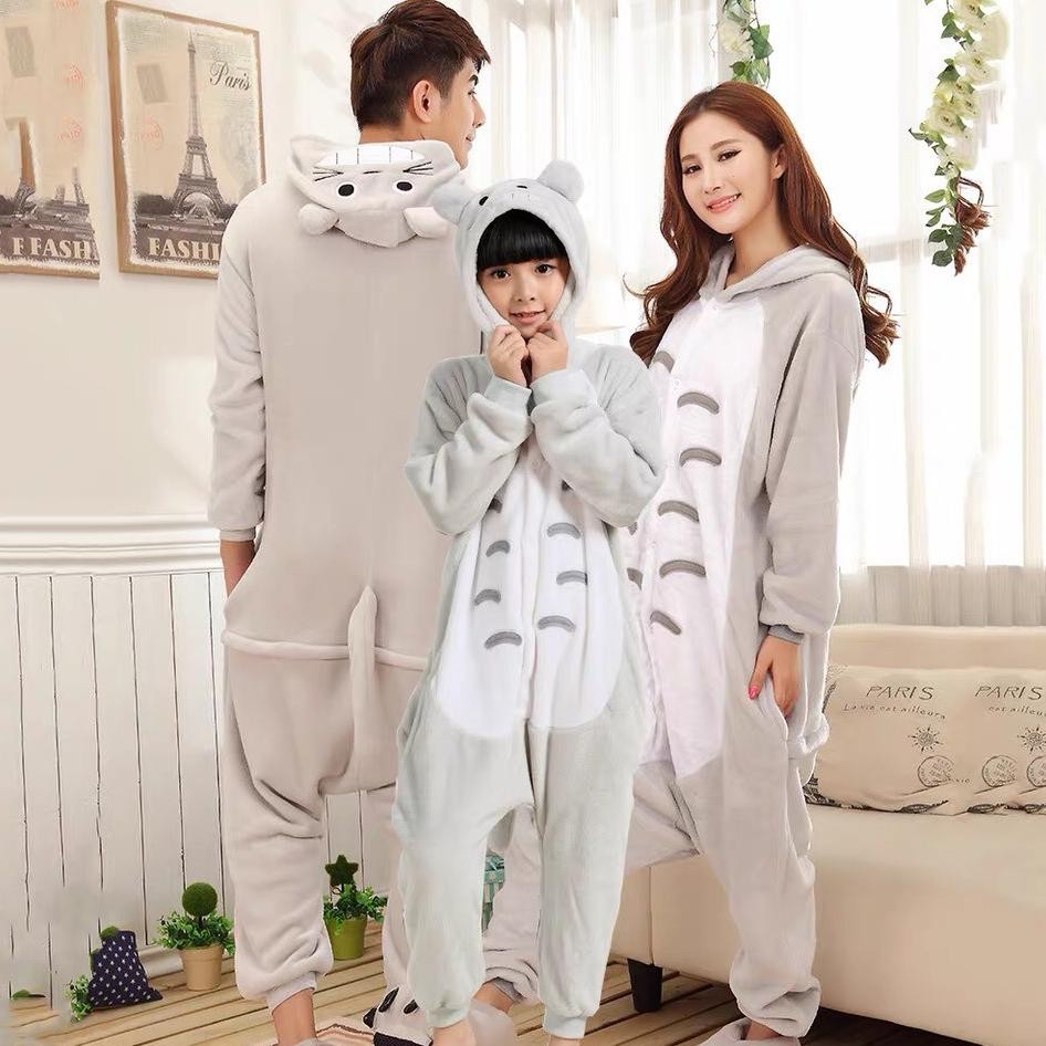BAJU ONESIE TOTORO KUCING PIYAMA KOSTUM COSPLAY DEWASA ONESIE