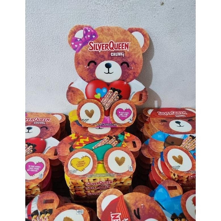 

SALE Silver Queen Mini Chunky Cashew Special Edition Valentine Beruang Teddy Bear Isi 3 @30gr fx-4