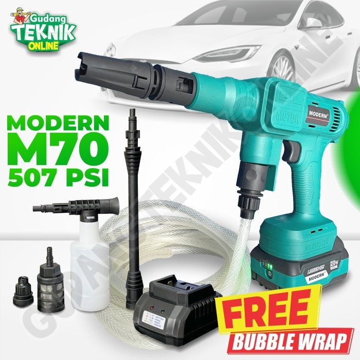 Jet Cleaner CORDLESS MODERN M70 / Mesin Cuci Motor Mobil BATERAI M-70