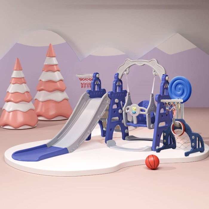 Slide swing / prosotan ayunan lengkap dengan ring gawang