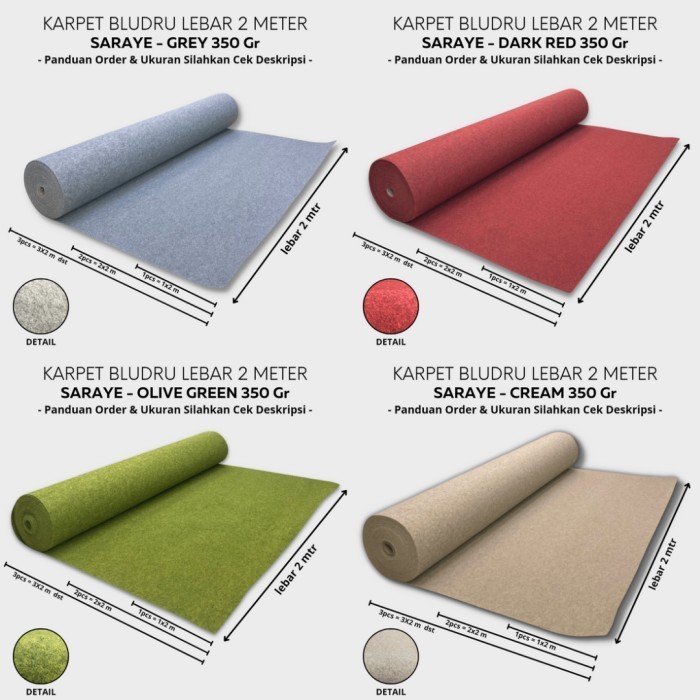 Karpet Bludru meteran SARAYE Alas Kasur 160x200 cm dan 180x200 cm